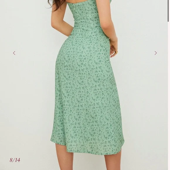 🖤NWT🔺HOUSE OF CB CORNELIA
Green Tonal Floral Midi Dress - Picture 9 of 14